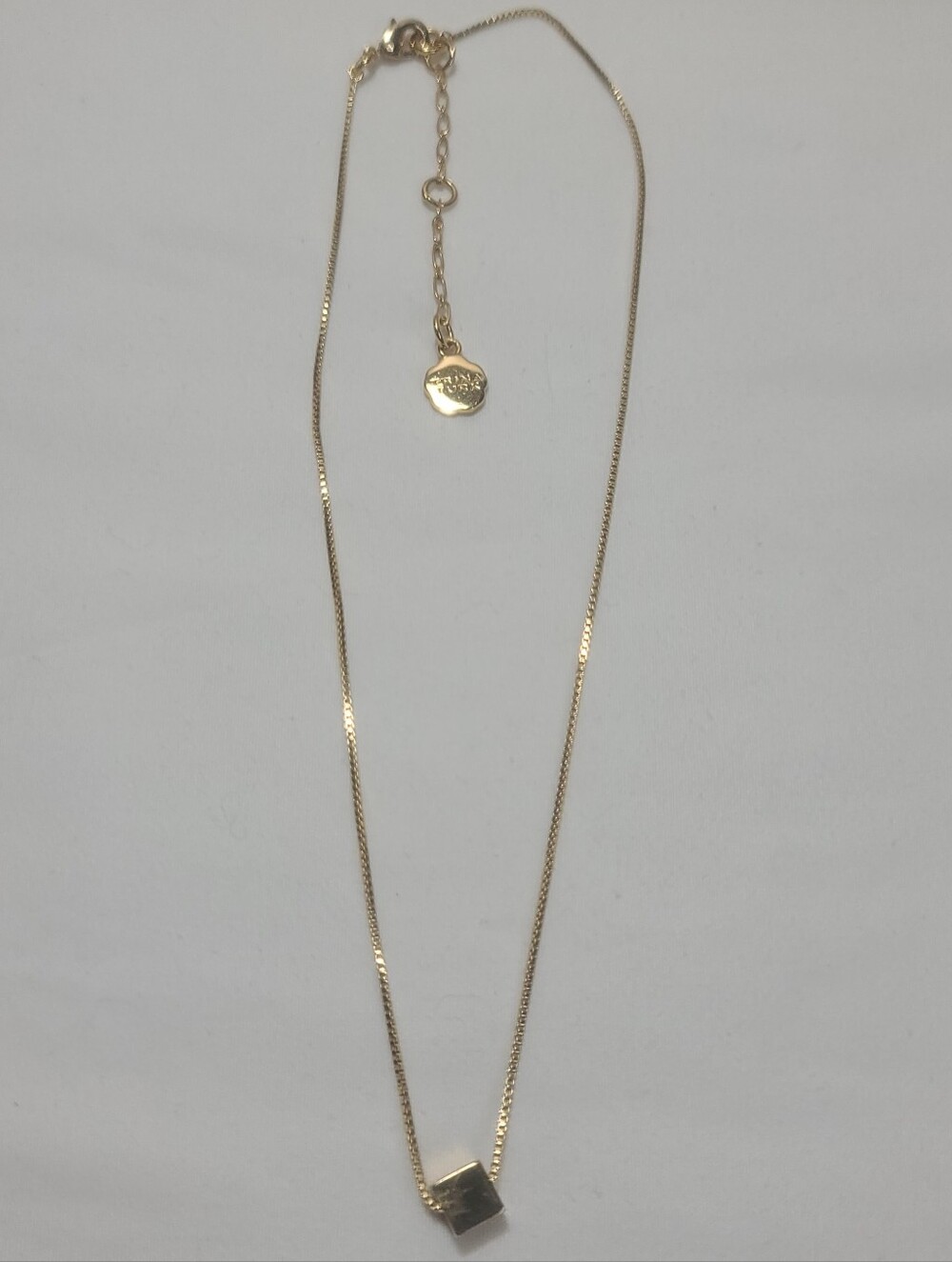 Trina Turk Gold Cube Pendant Necklace